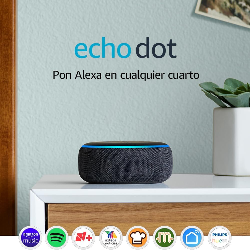 Bocina Inteligente  Echo Dot Alexa Negra