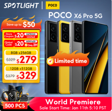ALIEXPRESS:Venta de estreno, Poco X6 Pro 5G versión Global, 8 GB +