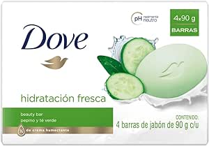Jabón Dove Hidratación Fresca Pepino y Té Verde 4 x 90 g