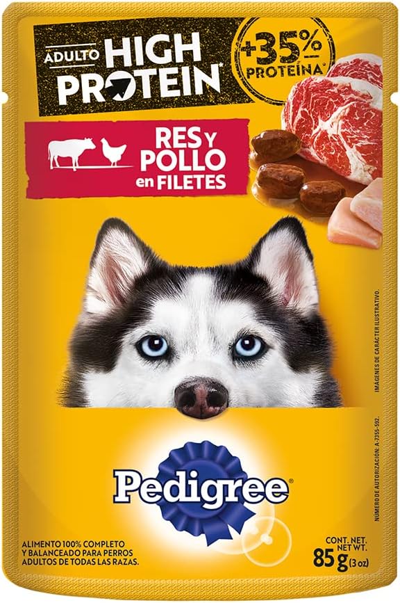 PEDIGREE High Protein Alimento Húmedo, 24 piezas