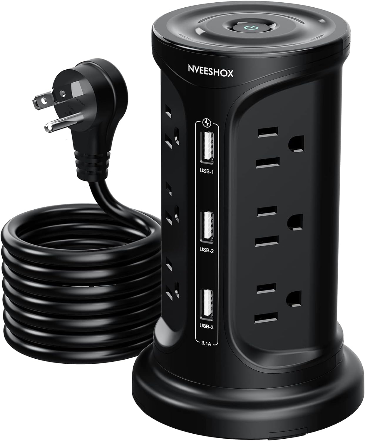 Regleta Multicontacto USB con 12 Tomas de CA y 3 USB