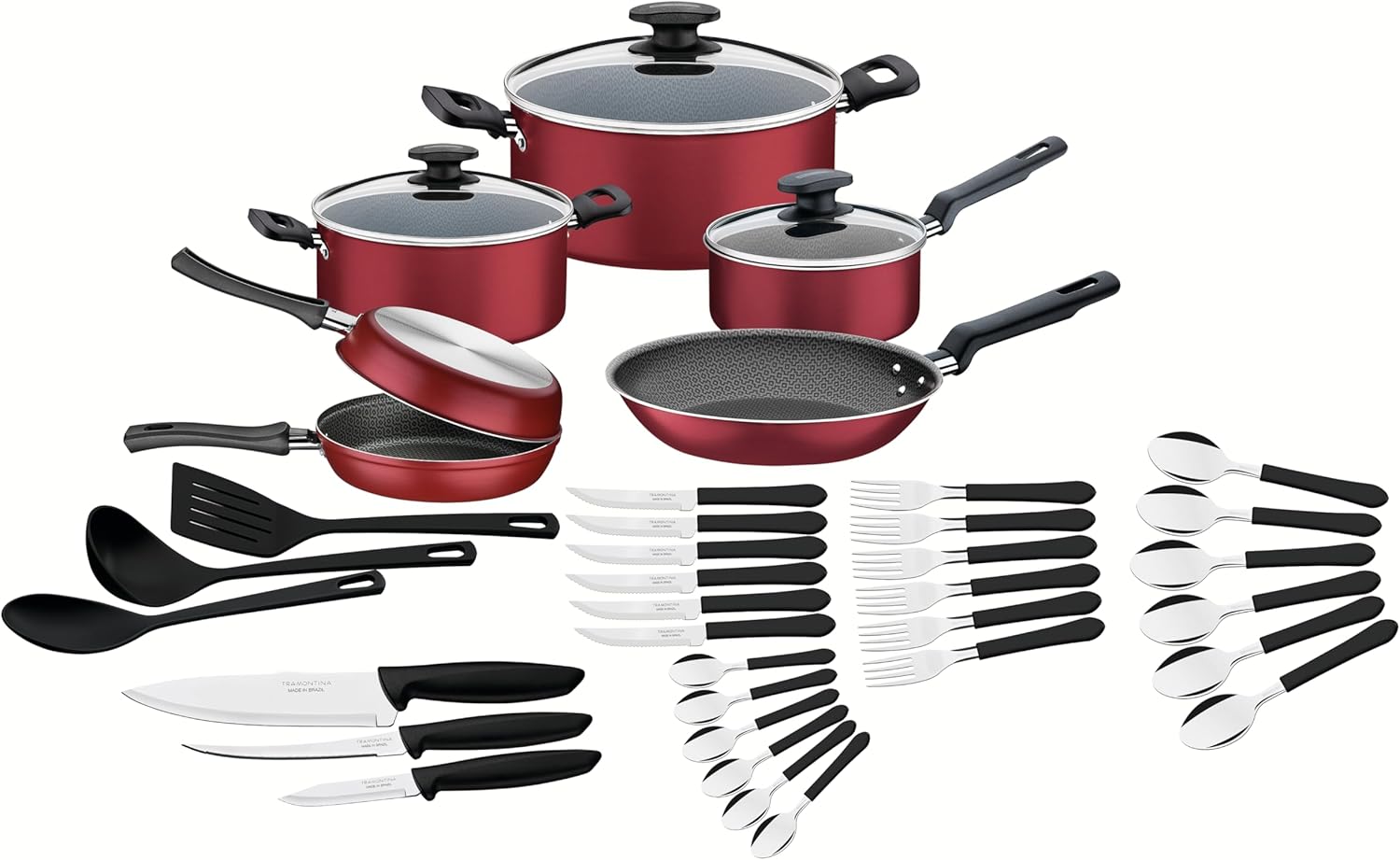 TRAMONTINA – Batería de Cocina Bremen, 39 piezas