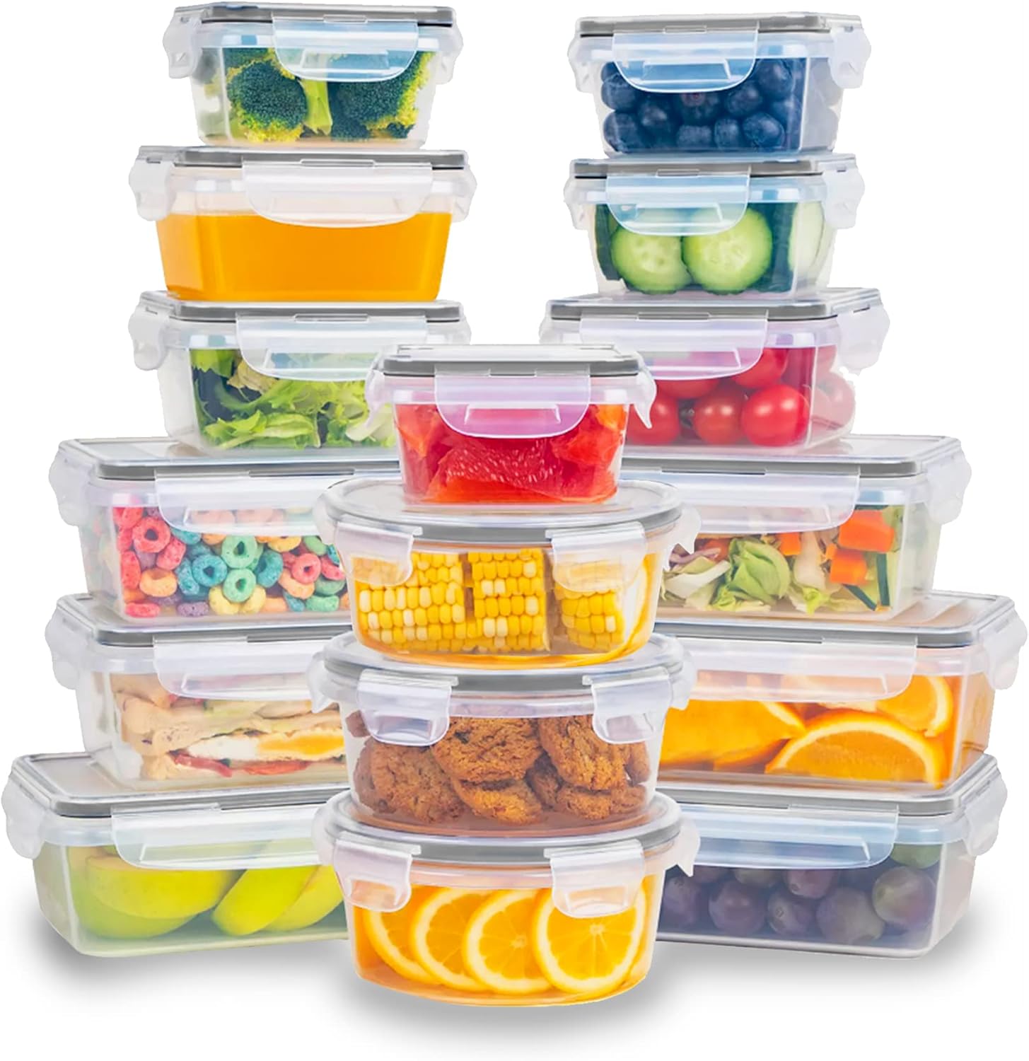 Redlemon Contenedores para Alimentos (16 Pz con Tapa Hermética aplica el cupon del 50%