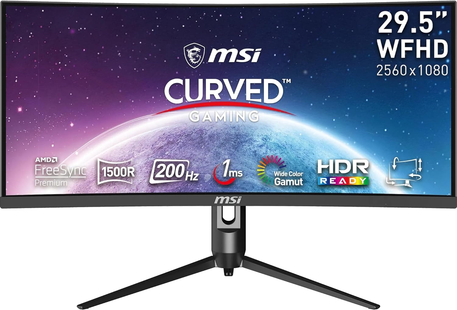 MSI – Monitor Gamer Curvo (1500R) de 30″ – Optix MAG301CR2 – Panel VA – 2560×1080 (WFHD) – Tasa de actualización 200Hz + Tiempo de Respuesta de 1 MS