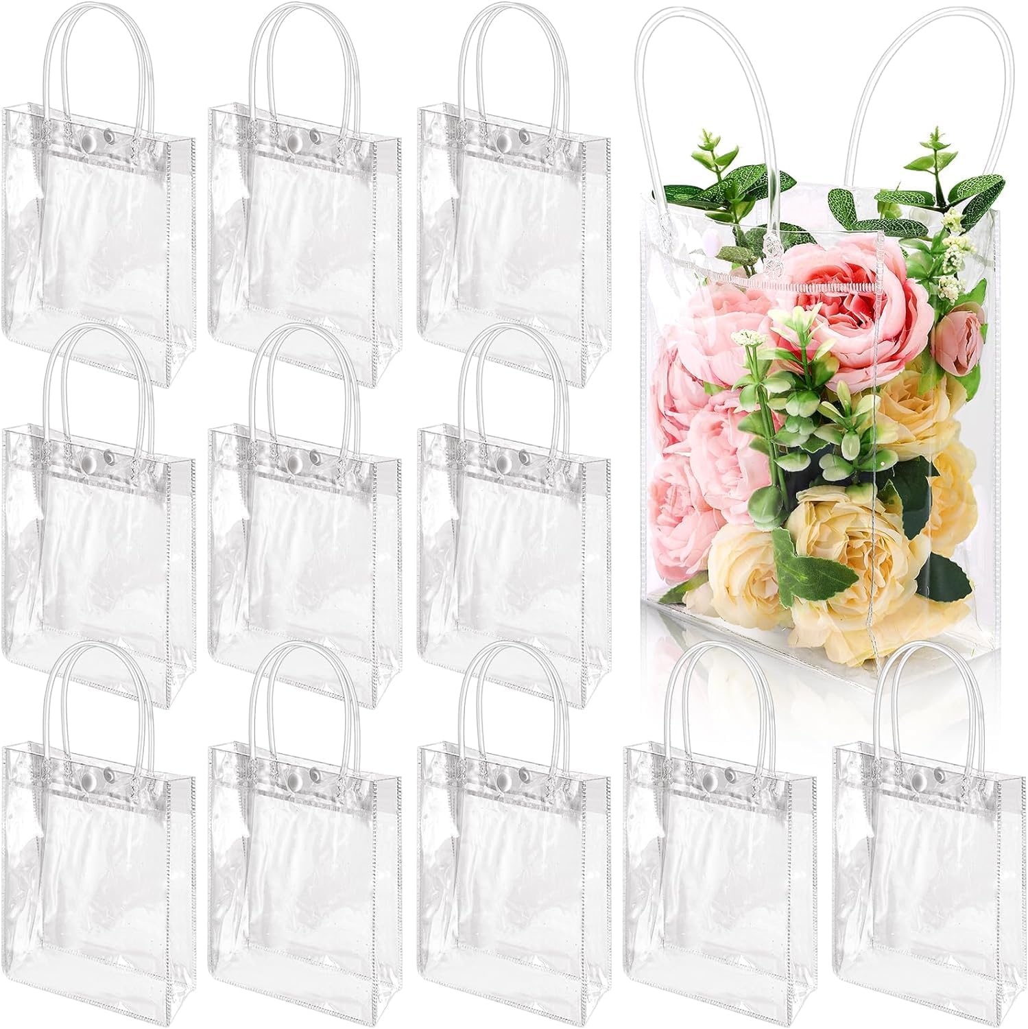 20 PCS Bolsa de Plástico Transparente con Asa