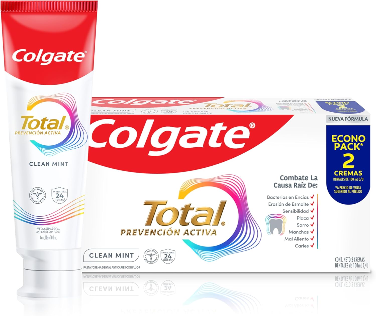 Colgate Total Clean Mint, Pasta Dental 2X100ML