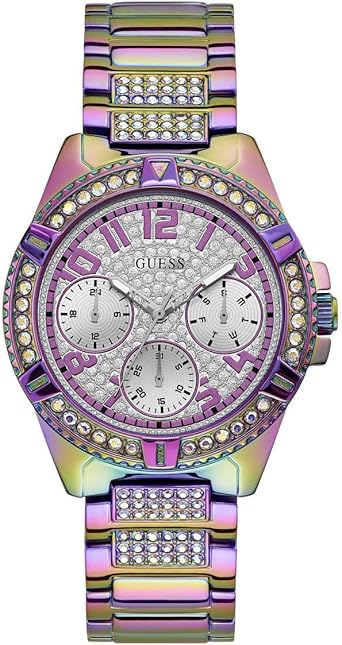 GUESS Reloj de silicona resistente acero inoxidable