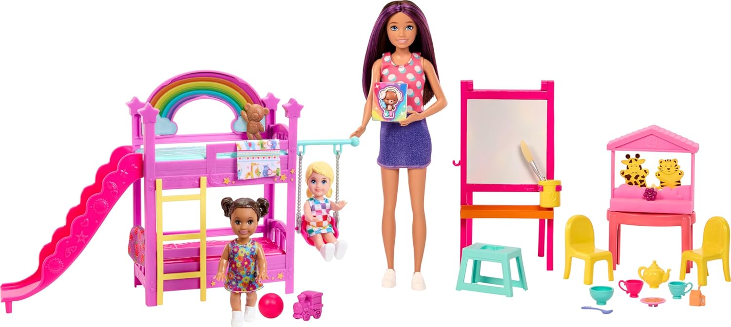 Barbie Set de Juego Skipper Día de Cuidado para niñas de 3 años en adelante