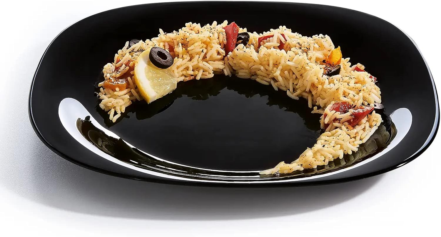 Luminarc – Juego de 4 Platos Carine Trinche Plato Negro de Opal