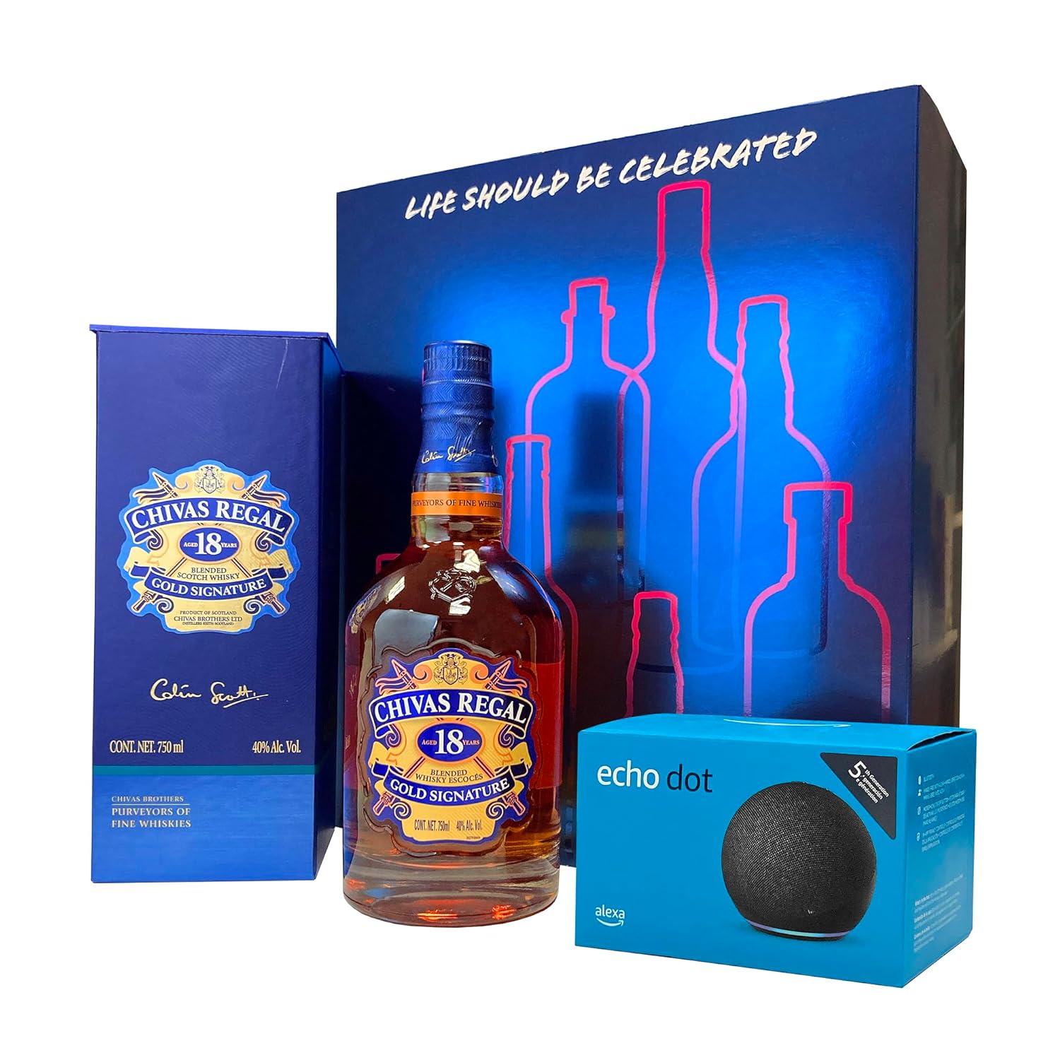 Chivas 18 years old 750 ml + ECHO DOT 5ta Generación