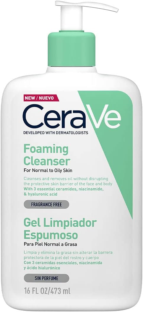 CeraVe Gel Limpiador Espumoso Diario, 473 ml