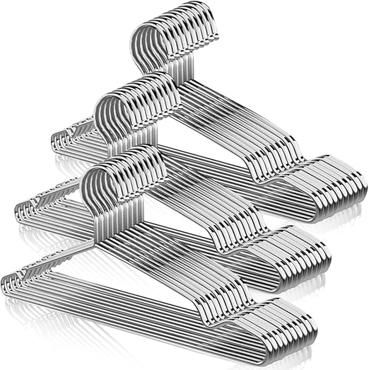 30 Ganchos para Ropa de Acero Inoxidable