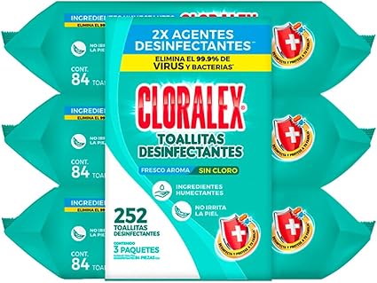 Cloralex Toallitas Desinfectantes 3 de 84 pzas