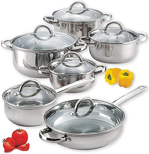 Cook N Home Kitchen Cookware Sets, 12-Piece