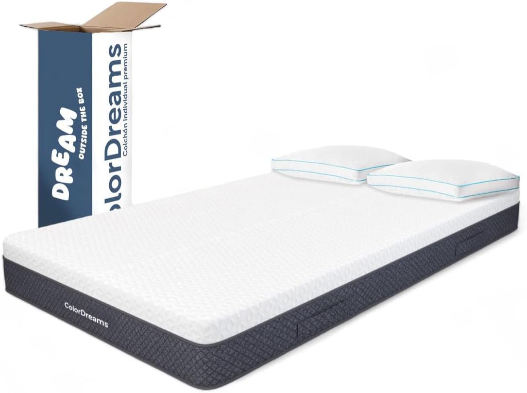 COLORDREAMS | Set de 3 Pzas Colchón En Caja Individual Premium + Almohadas