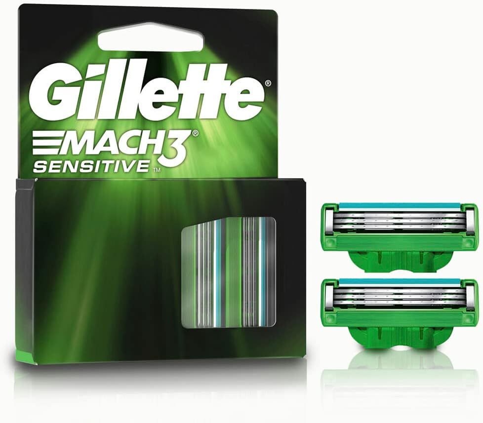 GILLETTE Mach3 Sensitive, Cartucho de Rastrillo, 2 piezas