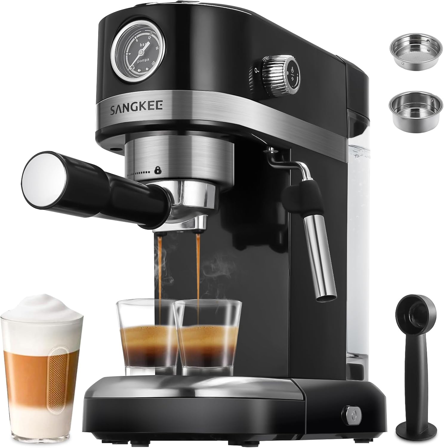 SANGKEE Máquina de Café Espresso y Capuchinos 20 Bares