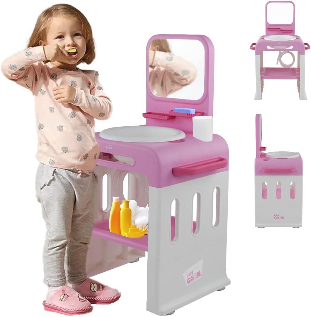 Estación de Baño Tocador + Lavabo Infantil Tipo Montessori