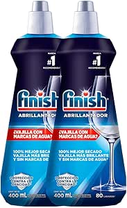 Finish Liquido Abrillantador, Rinse Aid, Paquete de 2 , 400ml c/u