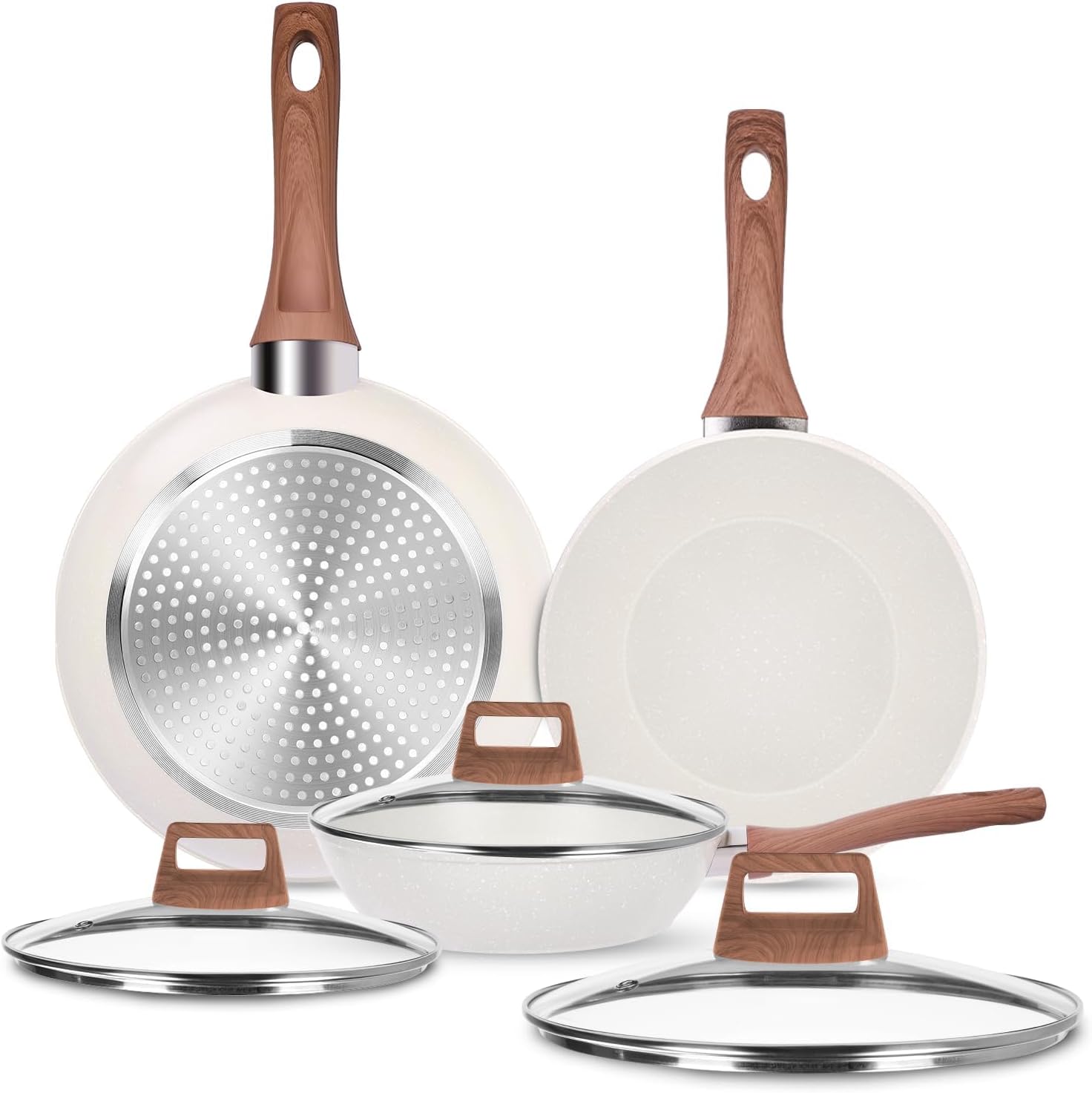 Juego de Sartenes Antiadherente Con Tapas