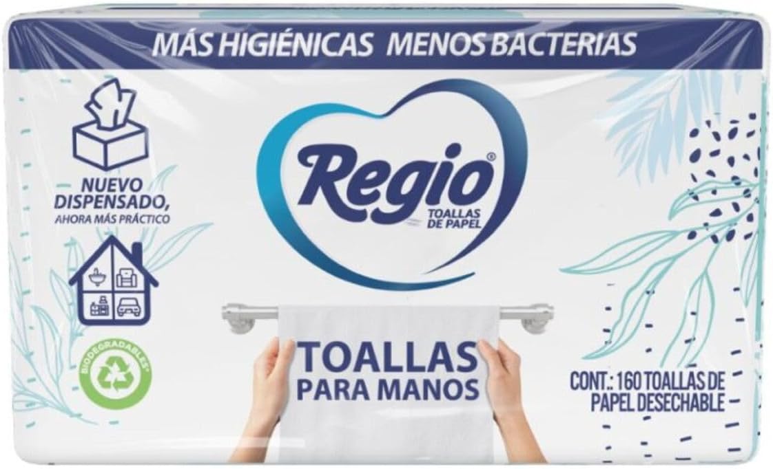 Regio Regio Toallas Para Manos 1 Paquete 160 Hojas