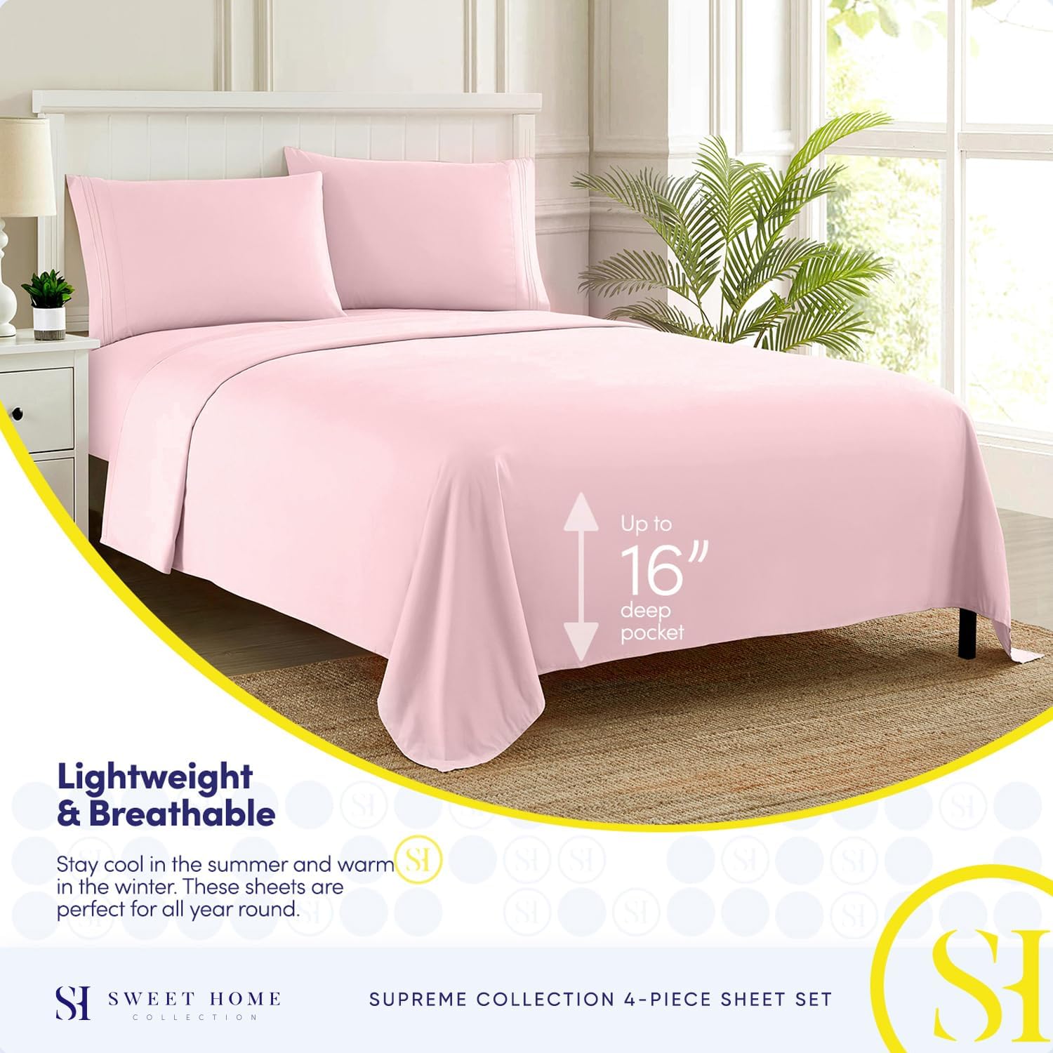 Juego de sábanas de 1800 hilos – Sweet Home Collection