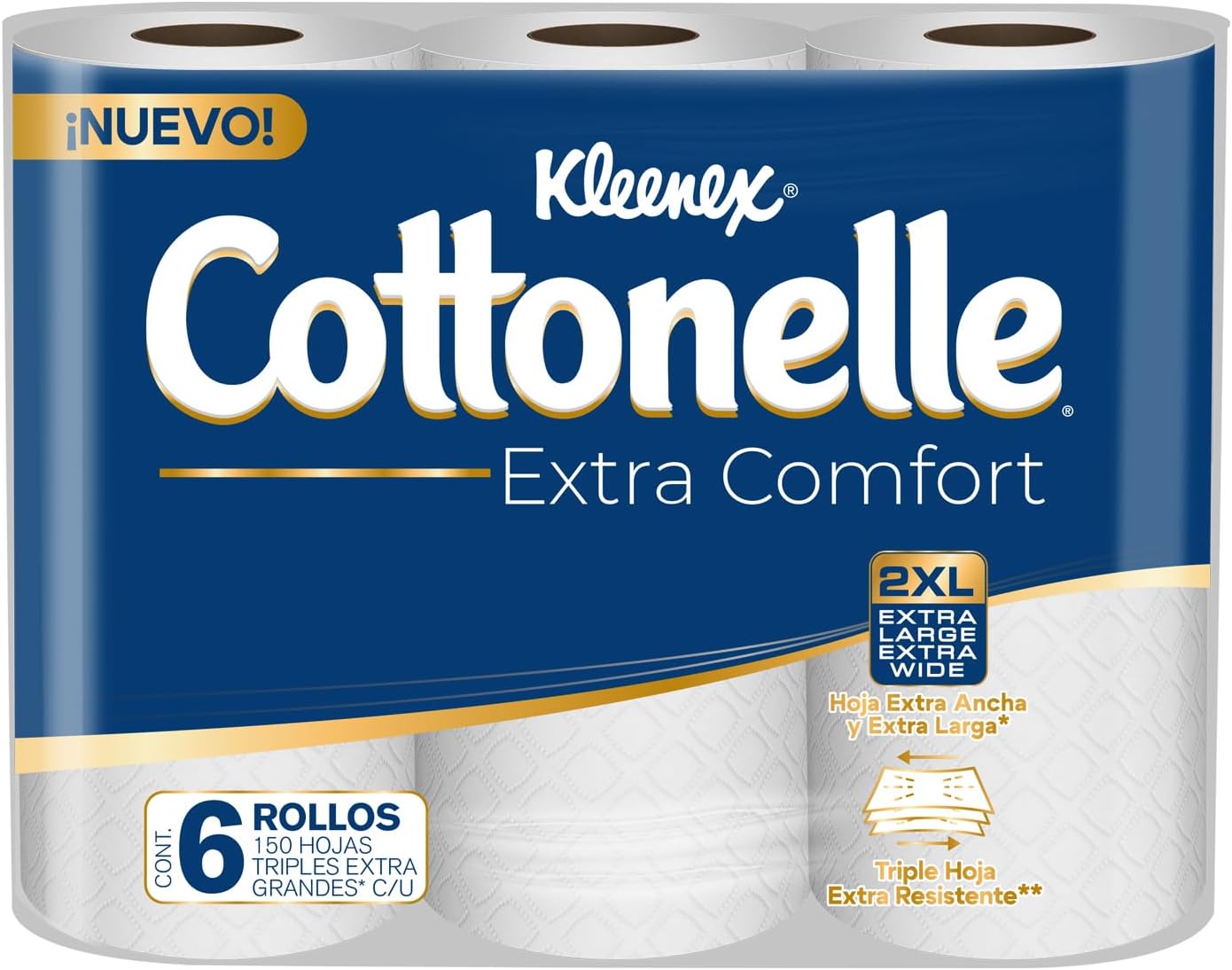 Kleenex Cottonelle, Extra Comfort, 6 rollos 2XL