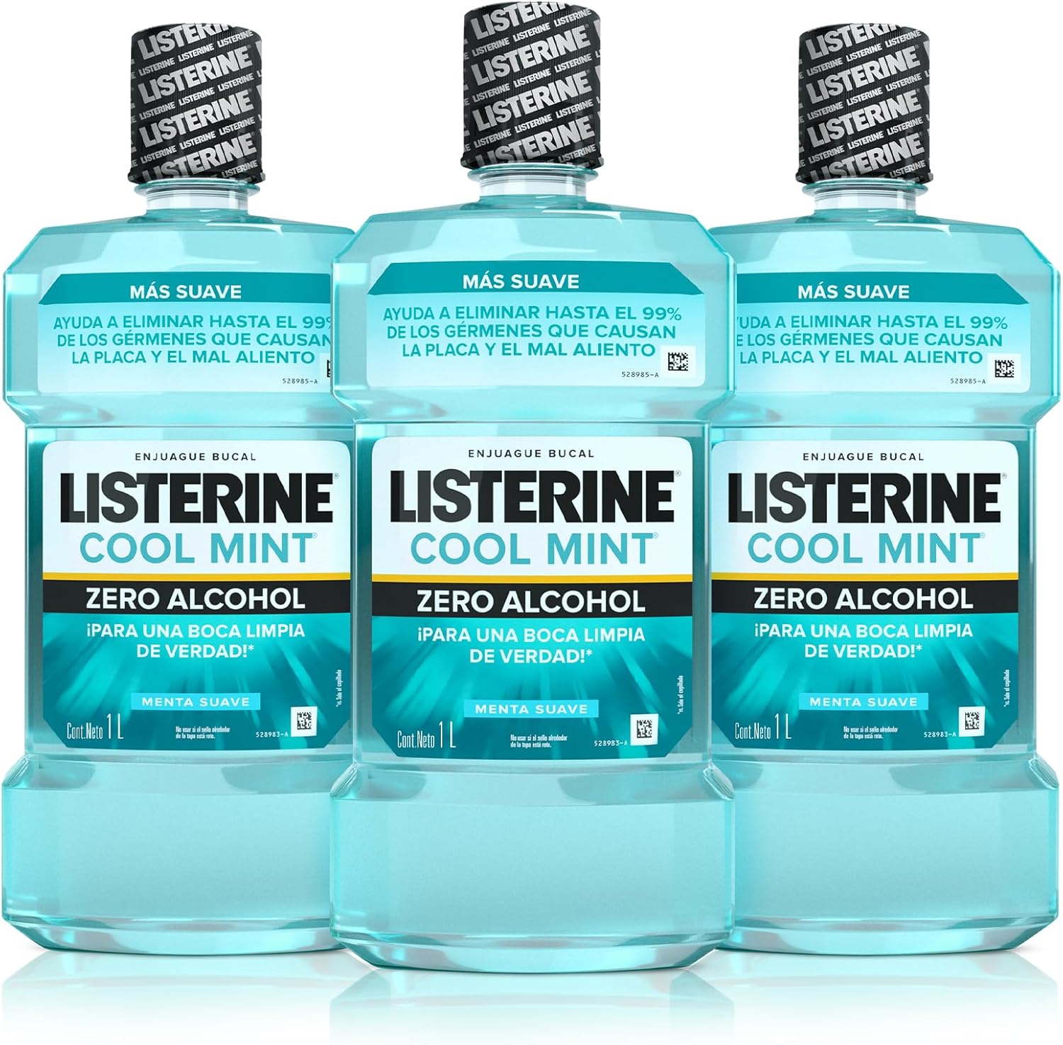 Listerine Enjuague Bucal Cool Mint Zero 1L 3 Pack