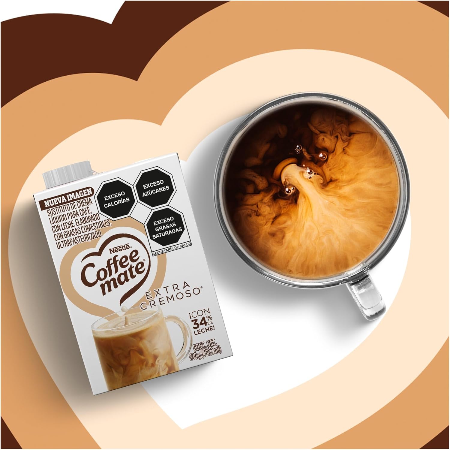 Coffee Mate Sustituto de Crema Para Café Líquido Extra Cremoso 530g
