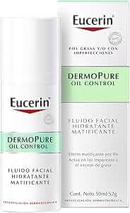 Eucerin Fluido Facial Hidratante Matificante para piel grasa, 50 ml