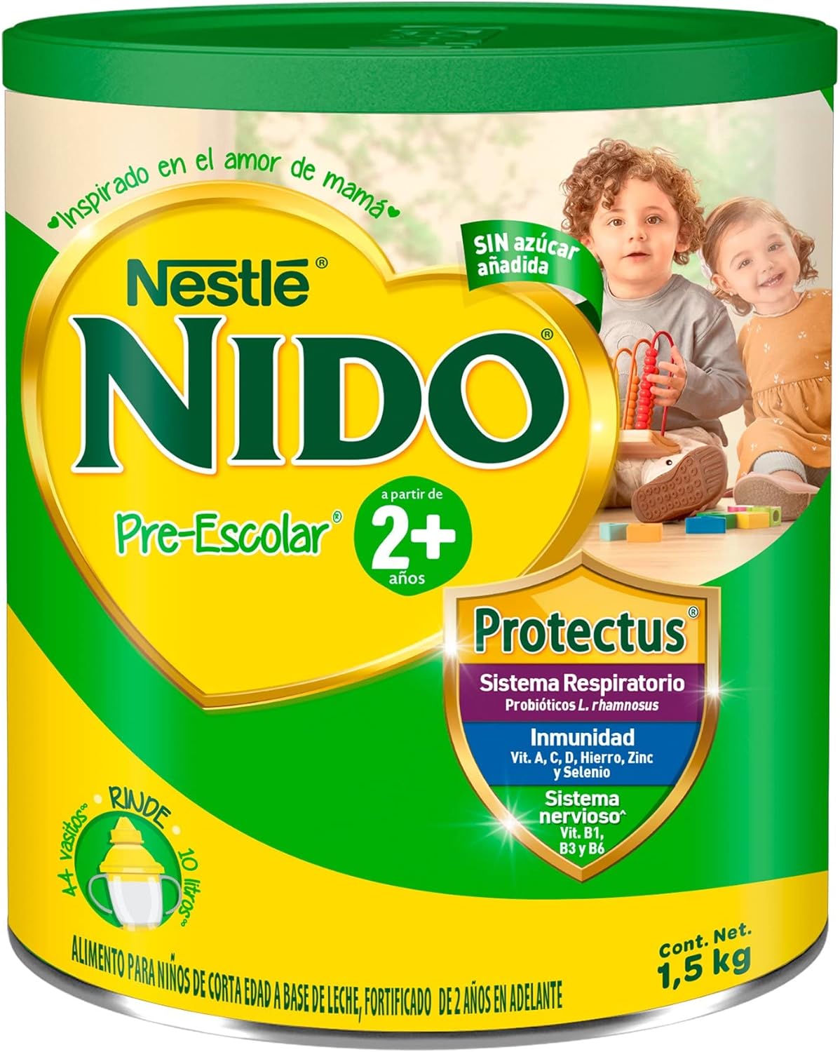 Alimento Para Niños de Corta Edad Nido Pre Escolar 2+ Lata 1.5kg