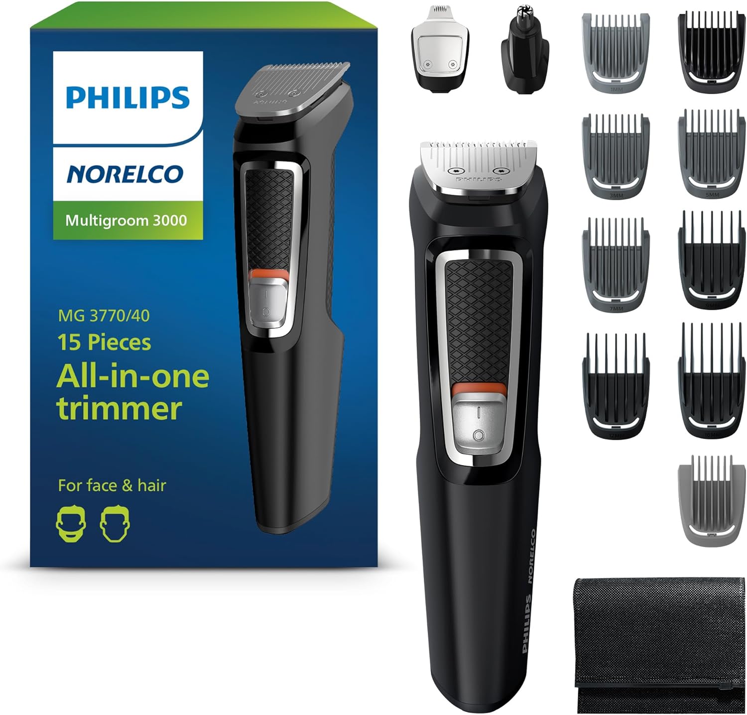 Norelco Philips Multigroom 3000 Series, afeitadora todo en uno