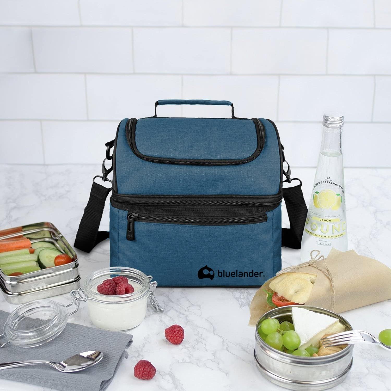 Bluelander Lonchera Portátil para Adulto de Dos Pisos