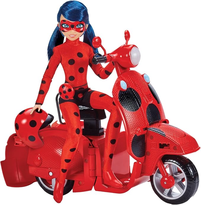 Ladybug Miraculous Scooter Transformación con Muñeca