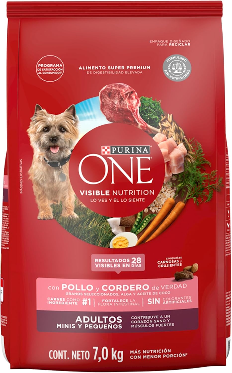 Purina One alimento para Perros adultos minis y pequeños 7 kilos