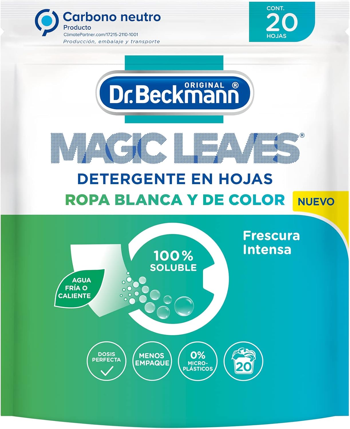 Dr. Beckmann, Magic Leaves, Detergente para Ropa Blanca y de Color