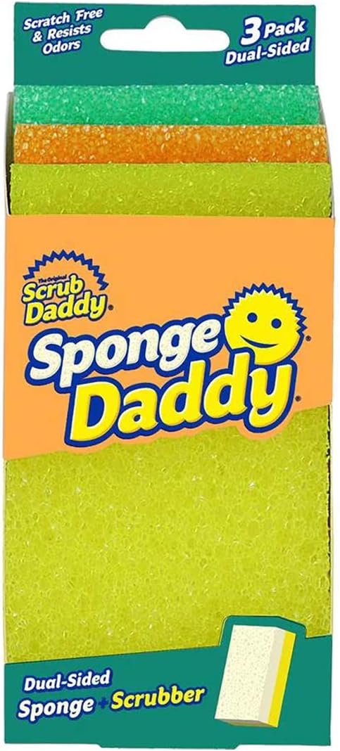 Scrub Daddy Sponge Daddy Fibra+Esponja, 3 piezas
