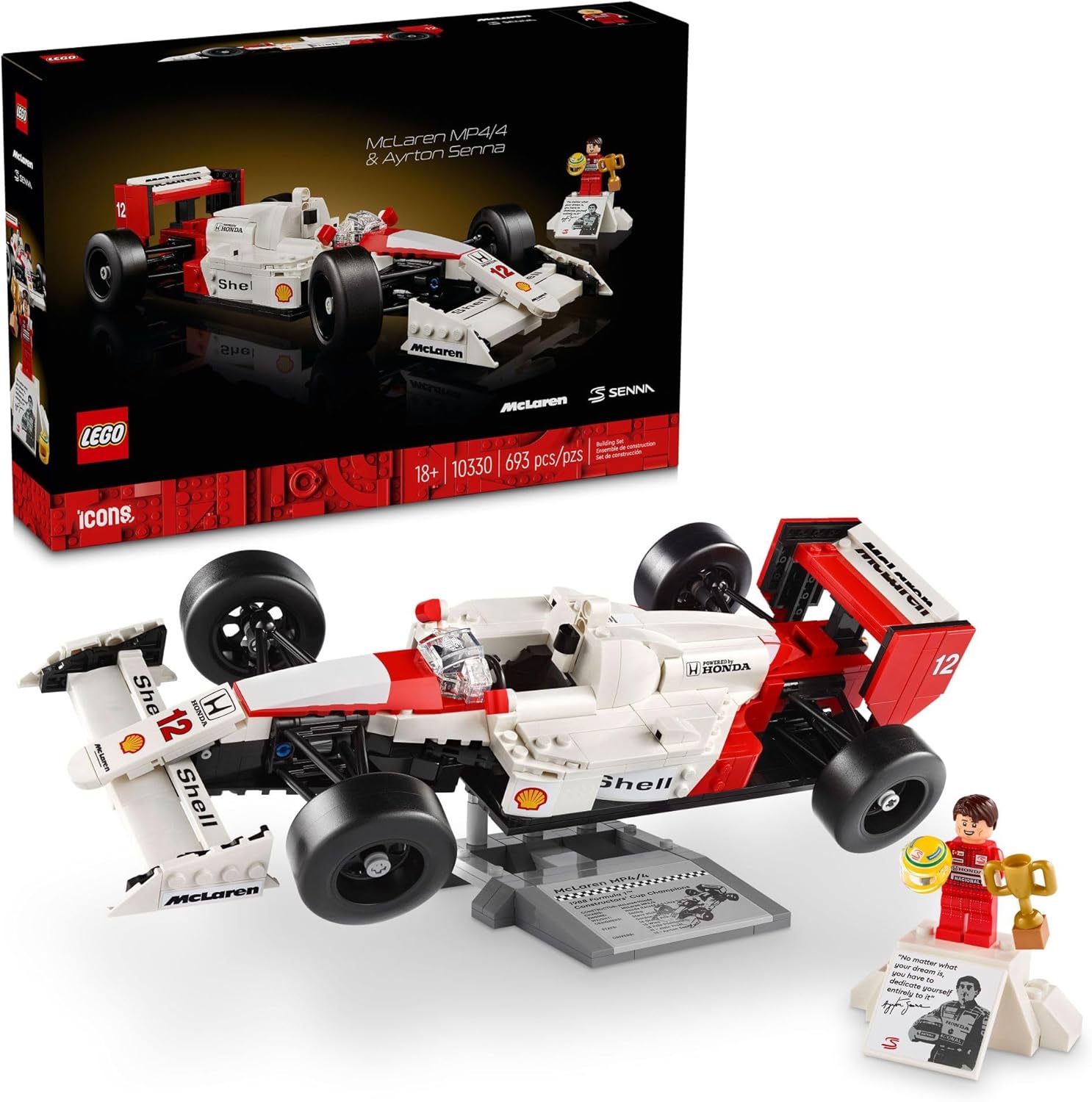 LEGO Icons McLaren MP4/4 y Ayrton Senna