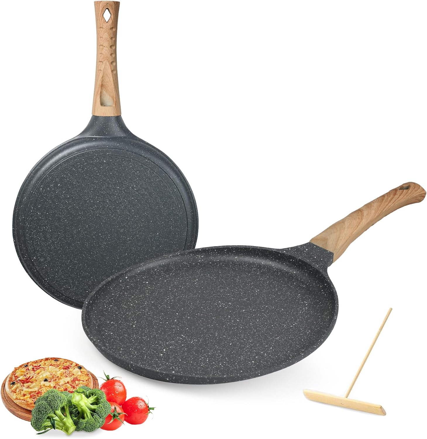 GOHOMKIC Crepera con Revestimiento Antiadherente 28cm