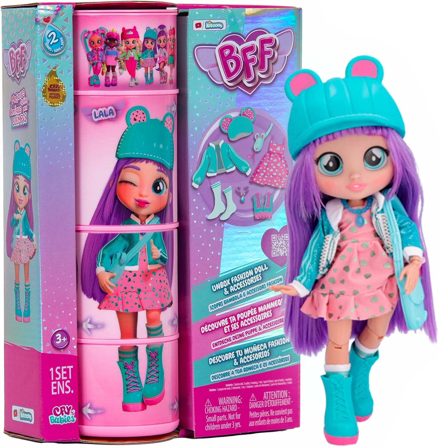 Cry Babies BFF Lala – Muñeca de Moda con más de 9 sorpresas