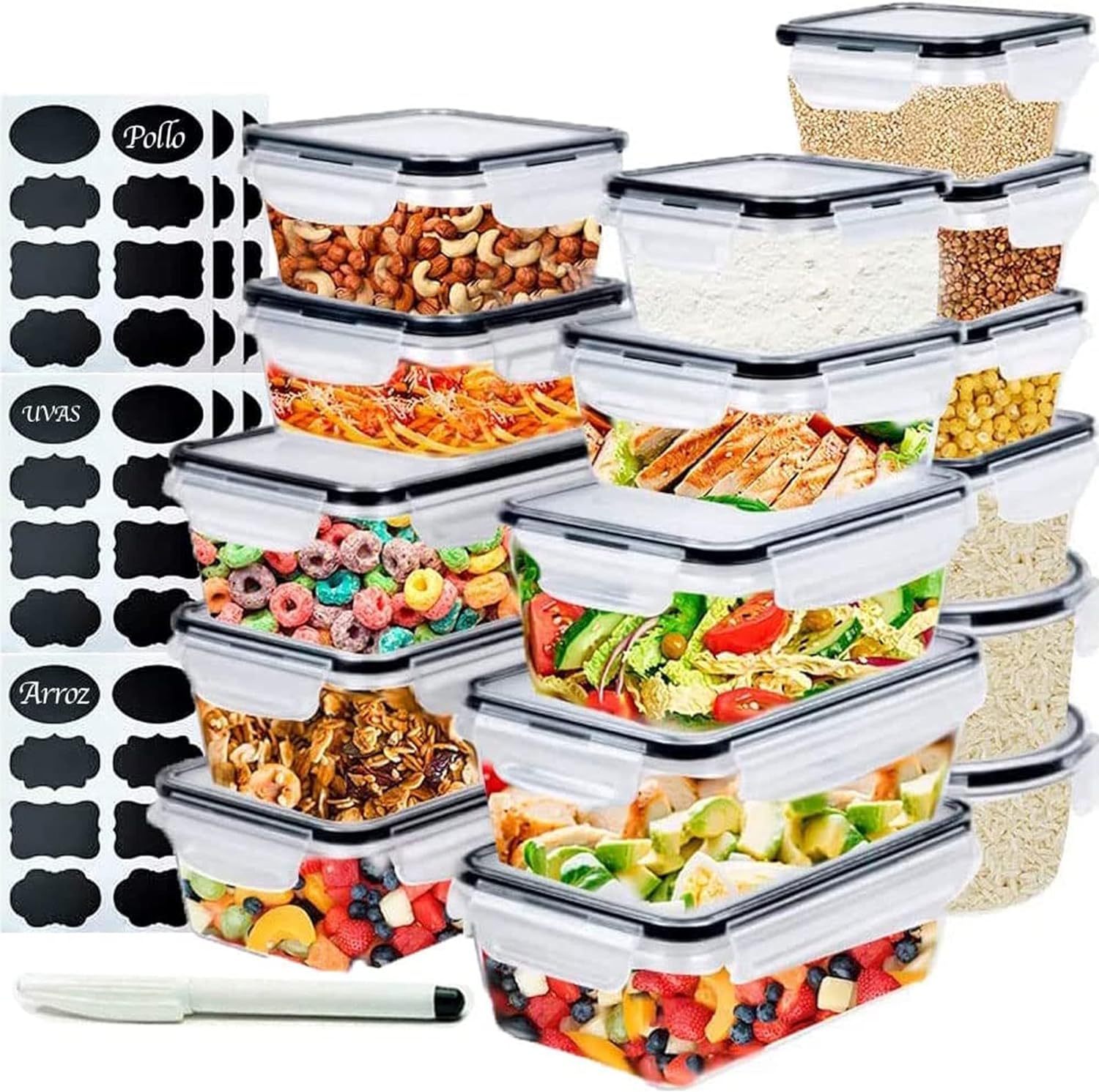 Juego de 16 recipientes