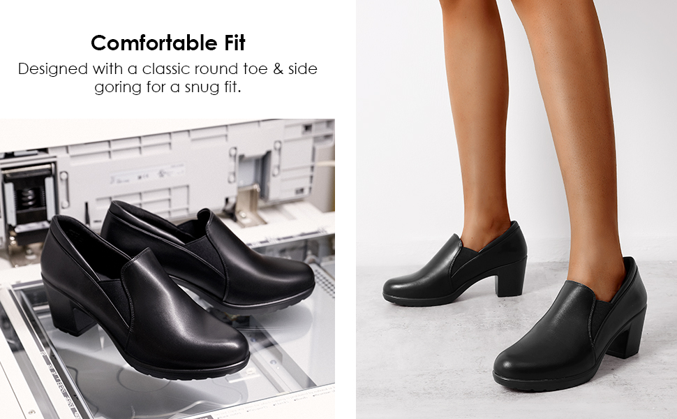 DREAM PAIRS Zapatos de Tacón Bajo Grueso Vestir  numero 26