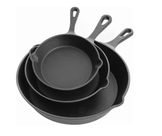 Mercado libre: Sarten Hierro Fundido Sartene Antiadherente Juego De 3piezas