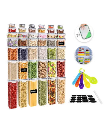 Recipientes Herméticos De Almacenamiento De Cocina 42 Pz Color Transparente