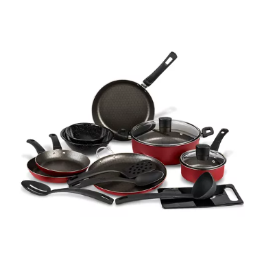 MERCADO LIBRE: Batería  Cinsa Con Antiadherente. 15 Piezas Rojo