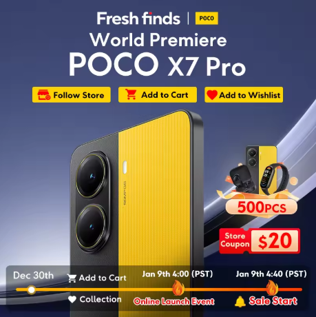 Aliexpress: LANZAMIENTO DEL NUEVO !!!Poco X7 Pro Smartphone versión Global, 8400-Ultra 6000mAh, 90W