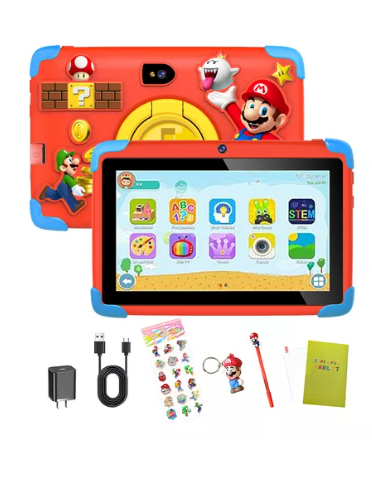 Meracado libre: Tablet Para Niñas Y Niños Kids One E23 Economicas 7 Pulgadas 64gb+4gb Android 14 ,wifi,5000mah, 8mp+13mp