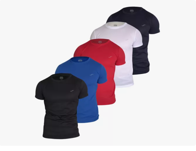 MERCADO LIBRE: Playeras Deportivas Cuello Redondo, 5 piezas