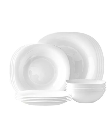 MERCADO LIBRE: Vajilla Moderna Cuadrada De Opal, 16 piezas