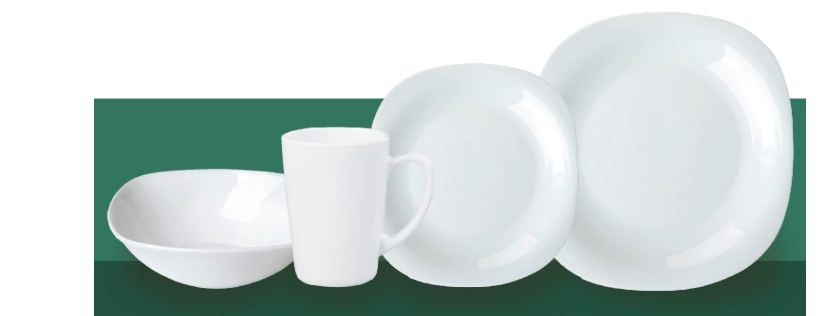 Combo Juego de Vajilla de Vidrio Opal Redonda 16 Piezas